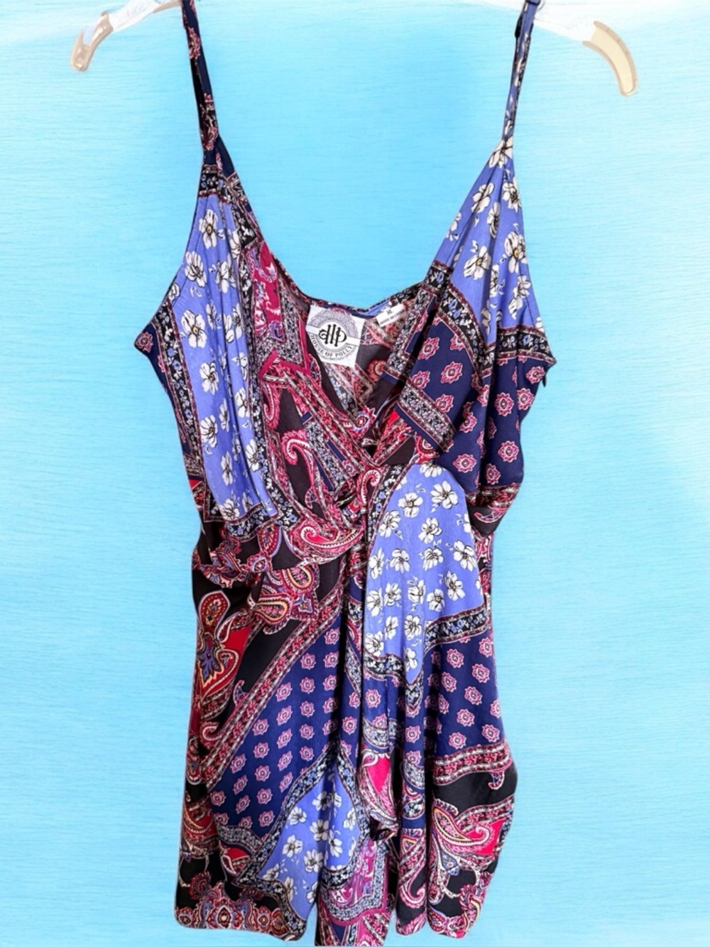 Anthropologie-Inspired Blue Paisley Ruffle Cami Dress Sz. XL NWT